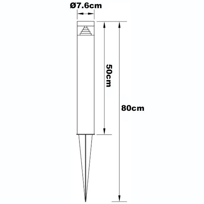 Tadeo outdoor floor lamp with ground spike - black