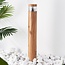 Outdoor floor lamp Tadeo - dark wood colour with integrated LED