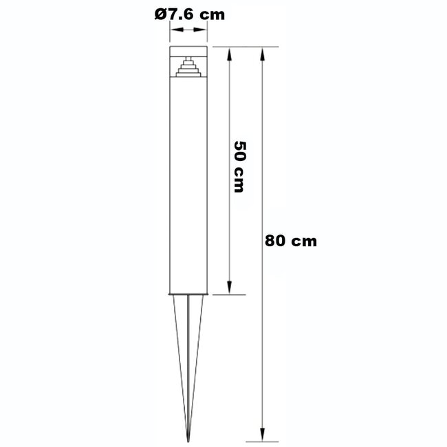 Tadeo outdoor floor lamp with ground spike - dark wood colour