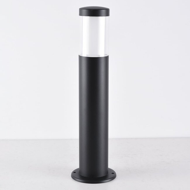 Outdoor floor lamp Leandre with opal-white shade - 44 cm black with LED