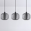Dilan pendant lamp with smoked glass, 3-light - black