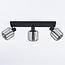 3-light ceiling lamp with smoked glass and swivelling spotlights - Diya