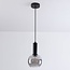 pendant light Inara - smoked glass and black, round shade