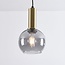 pendant light Inara - smoked glass and gold, round shade