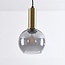 pendant light Inara - smoked glass and gold, round shade