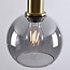 pendant light Inara - smoked glass and gold, round shade