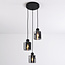 3-light pendant lamp in smoked glass with gradient - Leana