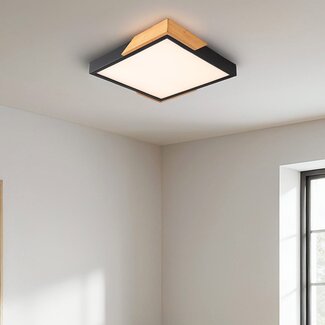 3-step dimmable ceiling light Meta - black with wooden details