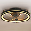 Ceiling fan Ikaros - black with clear blades and adjustable colour temperature