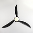 Black Wieke ceiling fan with LEDs and adjustable colour temperature