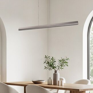 pendant light Miyo - brushed grey with dimmable LED and adjustable wattage