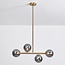 4-light pendant light Asun - smoked glass and gold