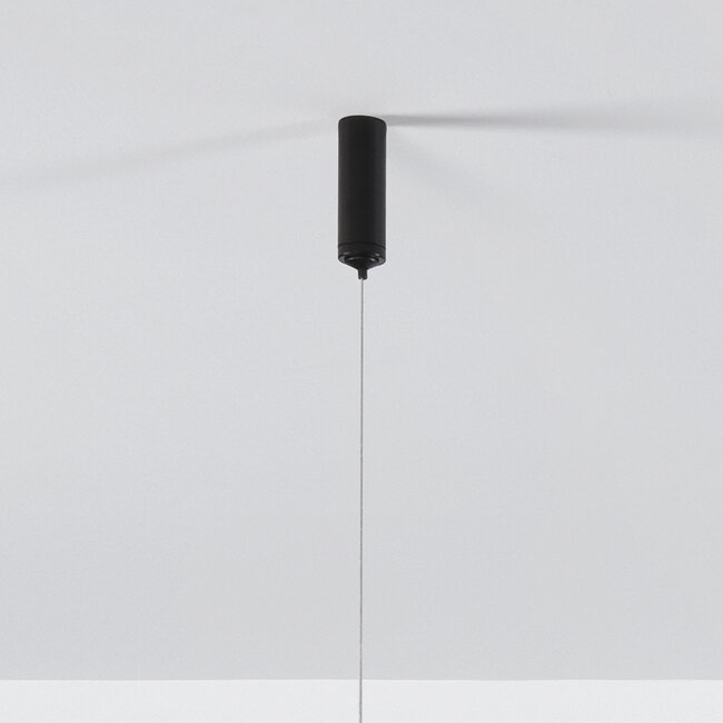 7-light pendant light Hepta - clear glass and black