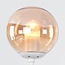 7-light pendant light Hepta - amber glass and white