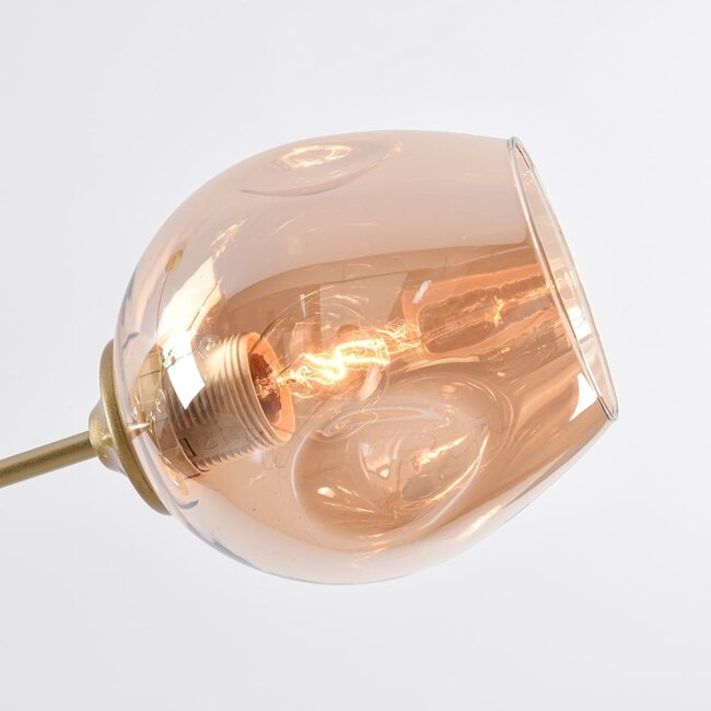 7-light Gold with Amber glass - Stefanie