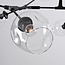 7-light pendant light Philip - clear glass and black