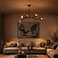 5-light pendant light Salome - clear glass and black