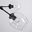 5-light pendant light Salome - clear glass and black