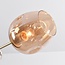 5-light pendant light Thelma - amber glass and gold