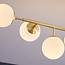 8-light linear ceiling light Osem - in opal glass and gold
