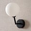 Wall light Runda - opal glass and black