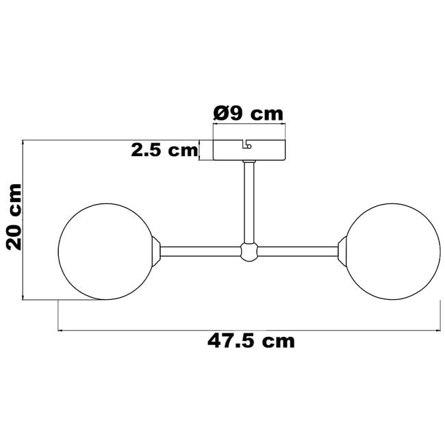 Modern wall lamp, 2-light, Black - Runda