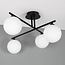 4-light ceiling light Nymo - opal glass and black