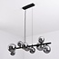 9-light pendant light Ennea - mirrored smoked glass and black