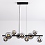 9-light pendant light Ennea - mirrored smoked glass and black