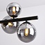 9-light pendant light Ennea - mirrored smoked glass and black