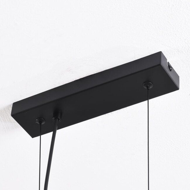 9-light pendant light Ennea - mirrored smoked glass and black