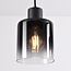 3-light pendant light Lyra - gradient smoked glass and black