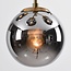 5-light pendant light Kenji - smoked glass with mirror effect and gold