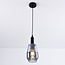 Mala pendant light - smoked glass elongated sphere