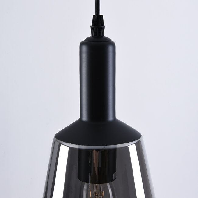 -light pendant lamp Mala smoked glass - elongated glass