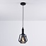 pendant light Mala - smoked glass elongated globe