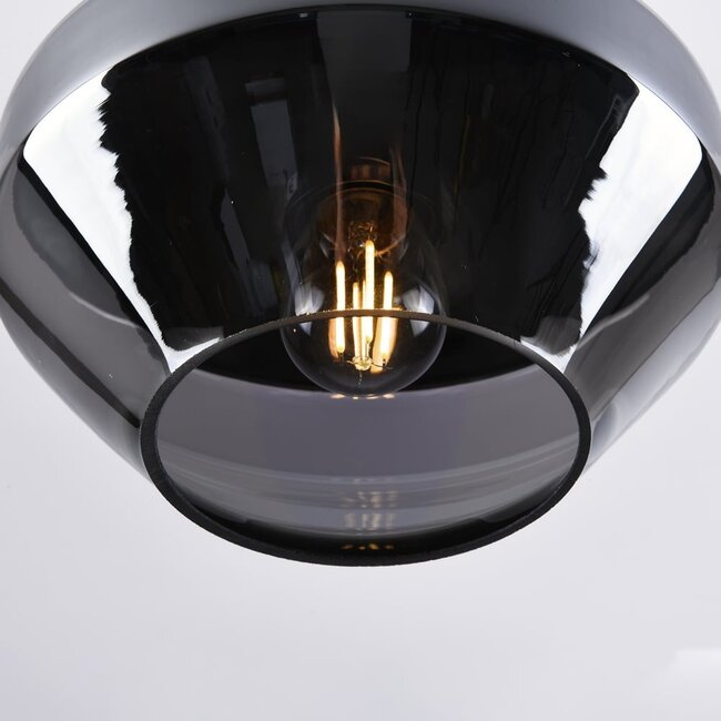 1-light pendant lamp Mala smoked glass - wide glass
