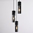 3-light pendant light Ela - smoked glass in black