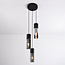 3-light modern pendant lamp with smoked glass - Ela