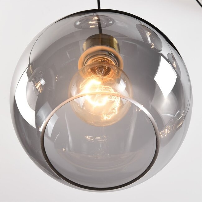 7-light pendant lamp with smoked glass - Vivienne