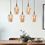 Valerie 5-light pendant lamp with Amber glass