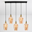 Pendant light 5-light Valerie with Amber glass