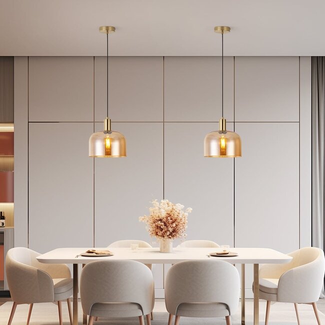 Pendant lamp with Amber glass - Apvali