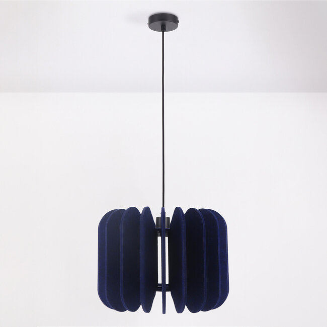 Pendant lamp made of PET felt, navy blue - Benthe