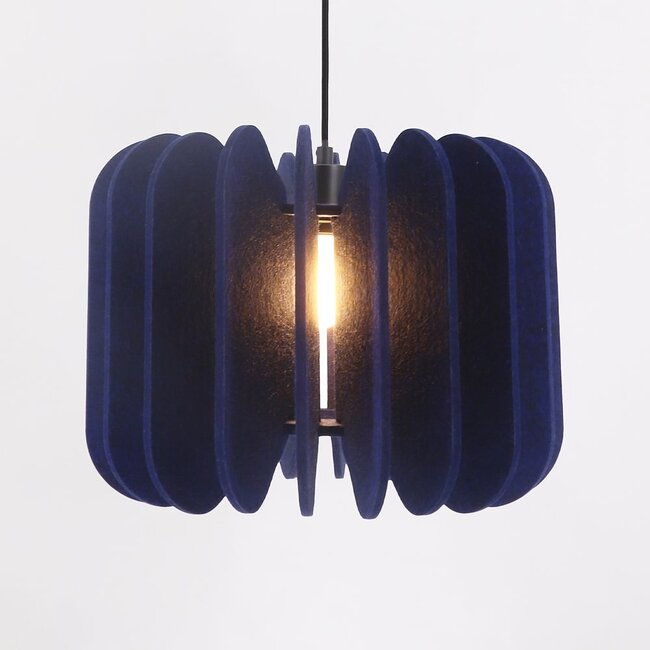 Pendant lamp made of PET felt, navy blue - Benthe