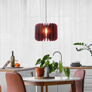 Pendant lamp made of PET felt, dark red - Benthe