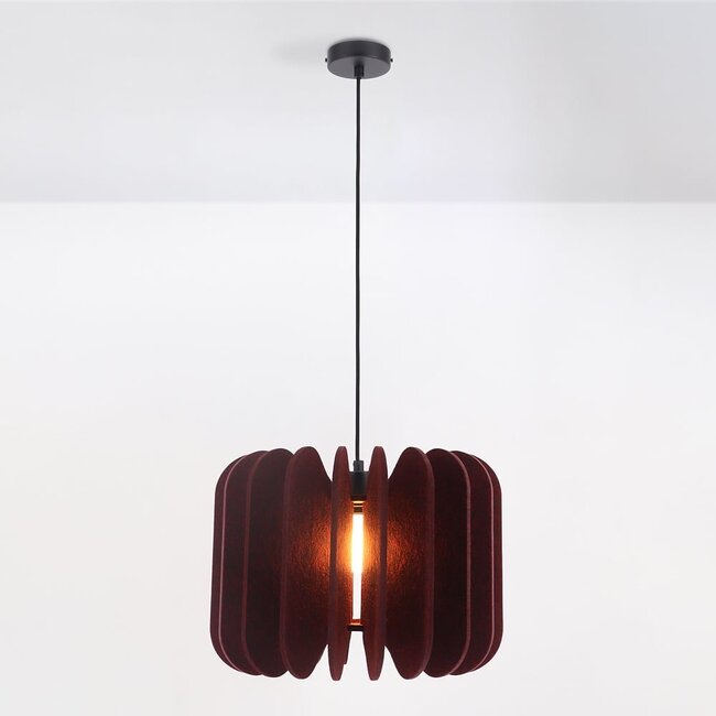 Pendant lamp made of PET felt, dark red - Benthe