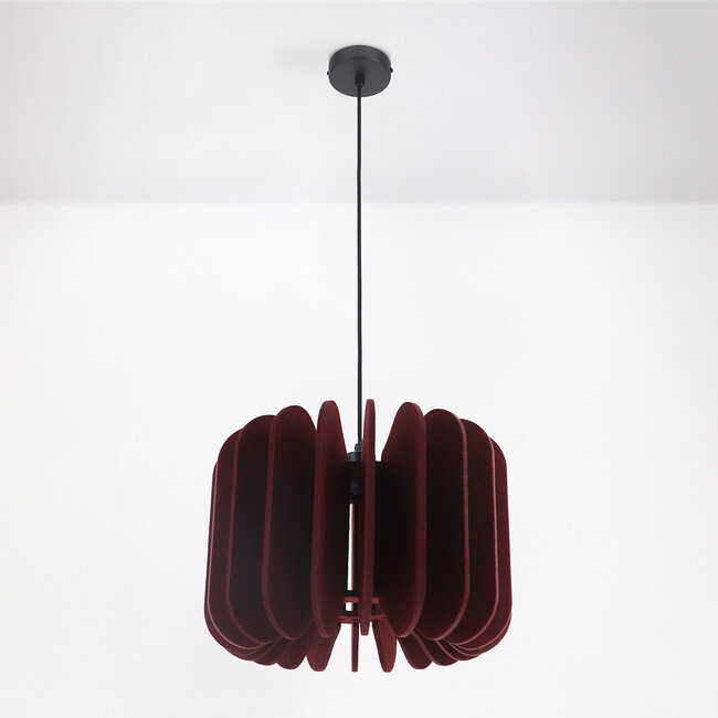 Pendant lamp made of PET felt, dark red - Benthe