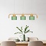 3-light pendant lamp with wood green - Rosie