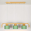 3-light pendant lamp with wood green - Rosie